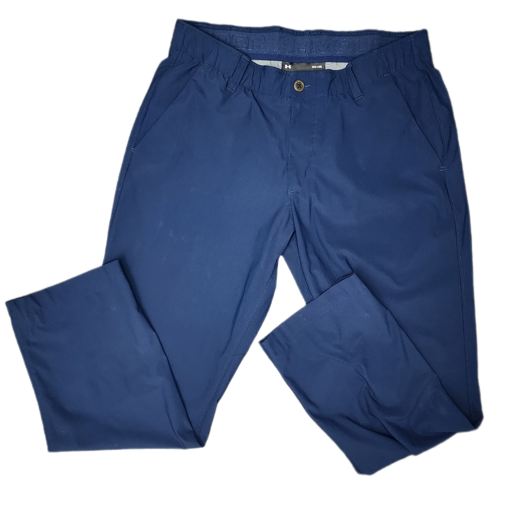 Under Armour‎ Mens 34  x 32 Navy Blue Flatfront Athletic Pants